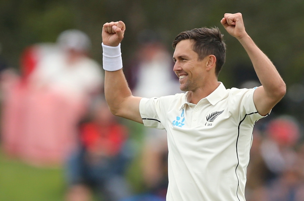 File photo: New Zealand's Trent Boult celebrates the wicket of India's Rishabh Pant Reuters/Martin Hunter/File Photo