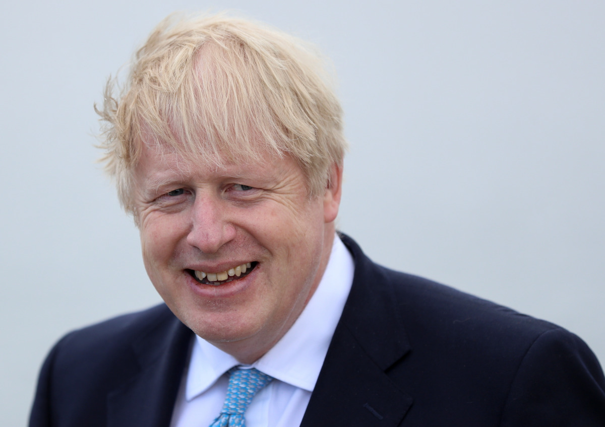 Britain's Prime Minister Boris Johnson reacts at Jacksons Wharf Marina in Hartlepool following local elections, Britain, May 7, 2021. REUTERS/Lee Smith
