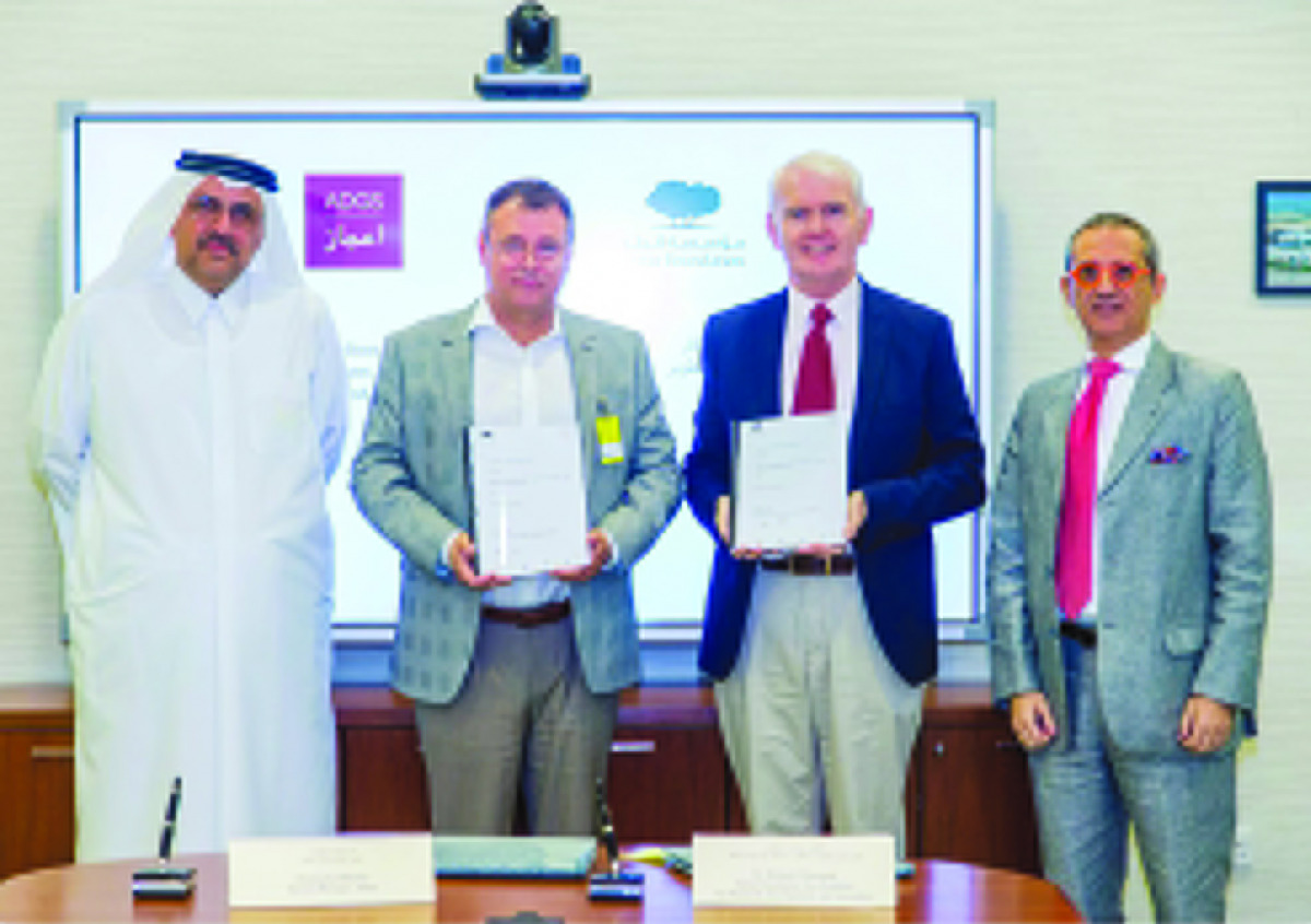 From left: Hassan Al Ansari, President, ADGS; Christophe Billiottet, CEO, ADGS; Richard O’Kennedy, Vice-President of QF; and Dr. Salvino Salvaggio, Executive Director, VP RDI Office, QF.
