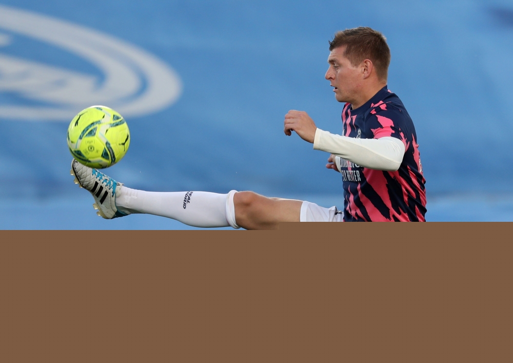 May 9, 2021 Real Madrid's Toni Kroos during the warm up before the match REUTERS/Susana Vera/File Photo