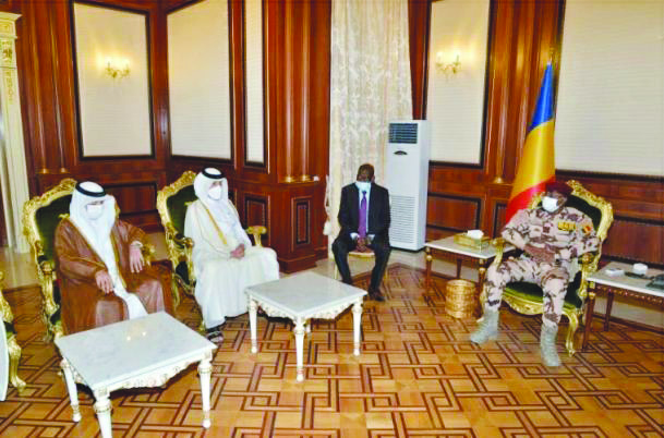 H E Lt Gen Mahamat Idriss Deby, President of Transitional Military Council and head of the State of the Republic of Chad, met yesterday with Minister of State for Foreign Affairs H E Sultan bin Saad Al Muraikhi, who is visiting Chad.