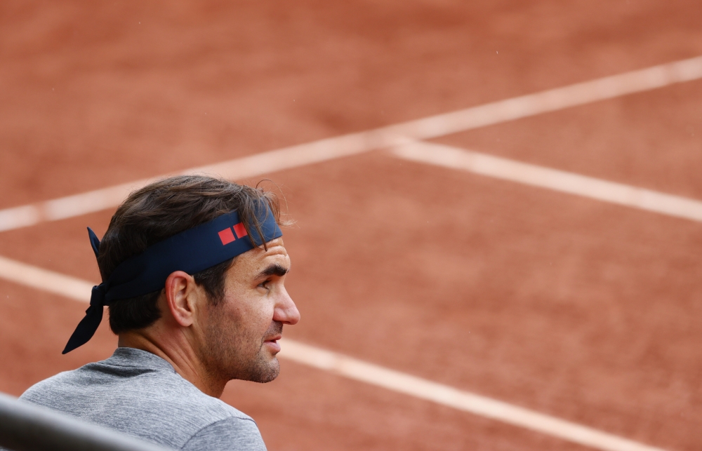 Switzerland's Roger Federer during a training session Reuters/Denis Balibouse