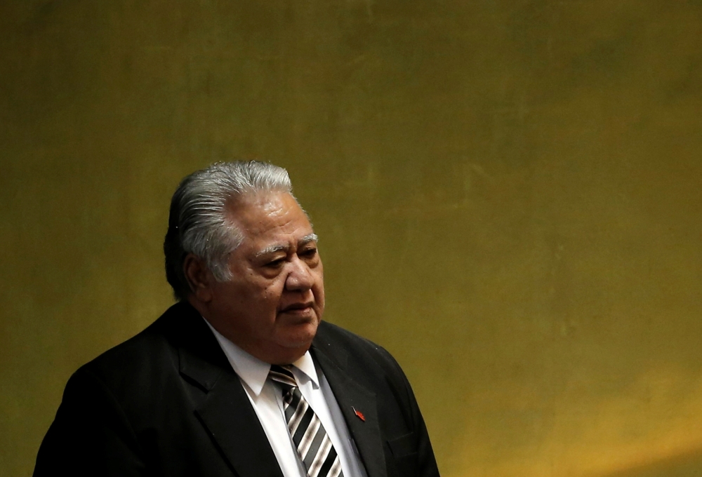 File photo: Prime Minister Tuilaepa Sailele Malielegaoi of Samoa arrives to address the 71st United Nations General Assembly in the Manhattan borough of New York, U.S., September 23, 2016. Reuters/Mike Segar/File Photo