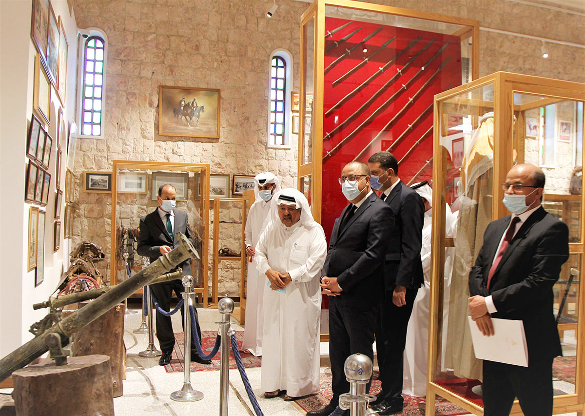 Prime Minister and Acting Minister of Interior of Tunisia, H E Hichem Mechichi, and his accompanying delegation visiting Sheikh Faisal Bin Qassim Al Thani Museum yesterday.