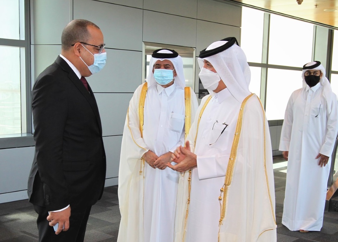 Prime Minister and Acting Minister of Interior of Tunisia, H E Hichem Mechichi as he leaves Doha, after an official visit 