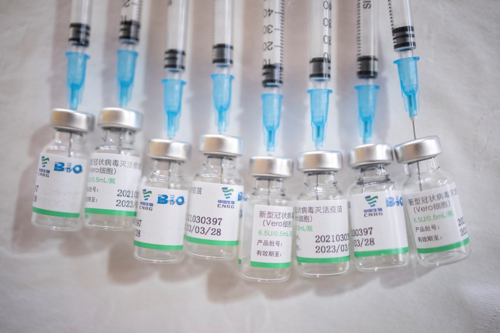 FILE PHOTO: Doses of the Chinese Sinopharm vaccine against the coronavirus disease (COVID-19) are seen at the Biblioteka kod Milutina restaurant in Kragujevac, Serbia, May 4, 2021. REUTERS/Marko Djurica