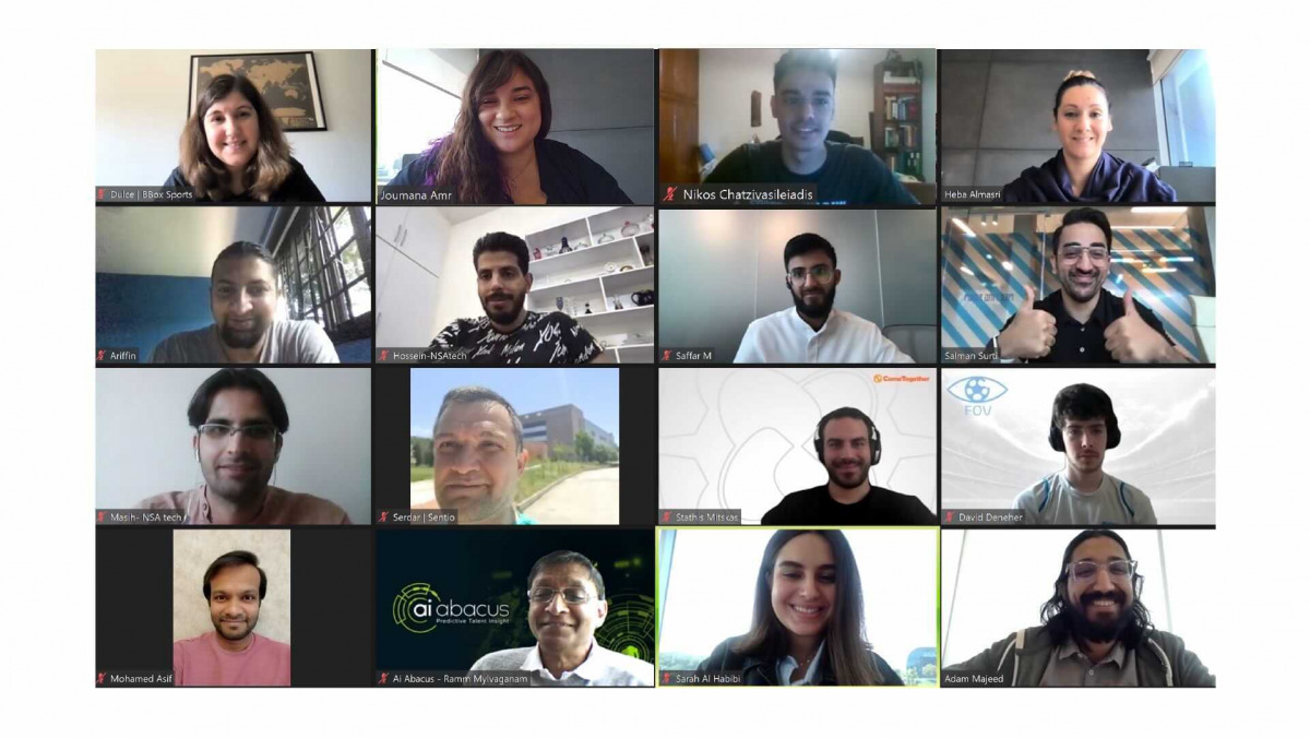 Cohort 4 startups participating in the Qatar SportsTech Accelerator Program virtually. 