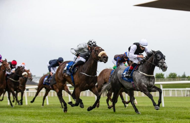Ronan Whelan guides Sonaiyla at the Curragh racetrack in Ireland yesterday. Pic: Racing Post