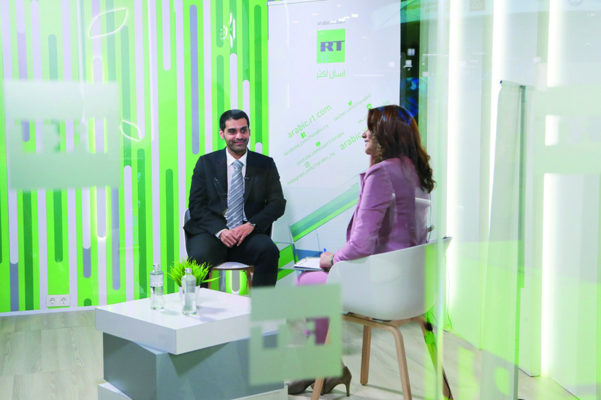 Ooredoo Chief Executive Officer, Sheikh Mohammed bin Abdulla Al Thani during interview with RT Arabic.