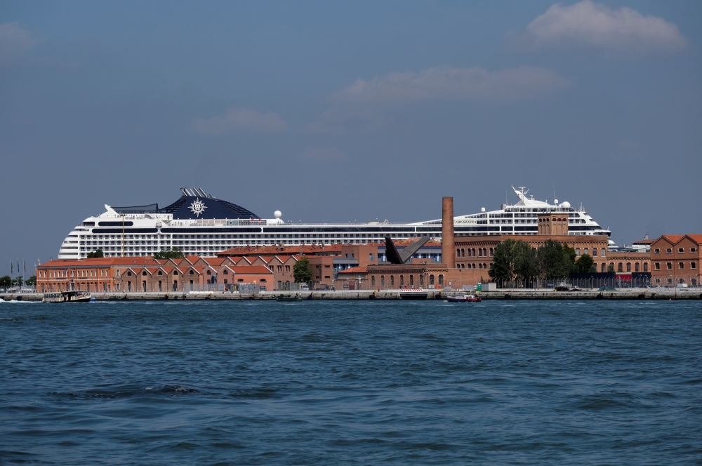 Cruise ship MSC Orchestra arrives in Venice despite protests demanding an end to cruise ships passing through the lagoon city, in Venice, Italy, June 3, 2021. REUTERS/Manuel Silvestri