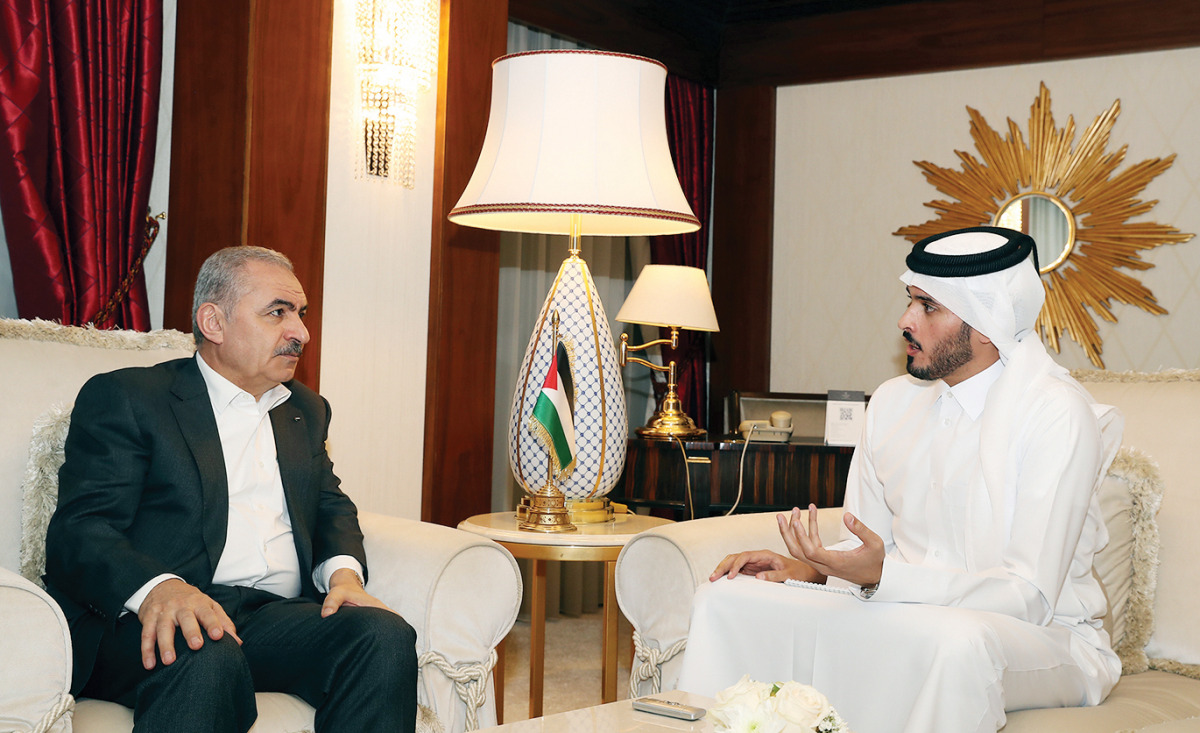 Palestinian Prime Minister H E Mohammad Ibrahim Shtayyeh during an interview with Qatar News Agency.