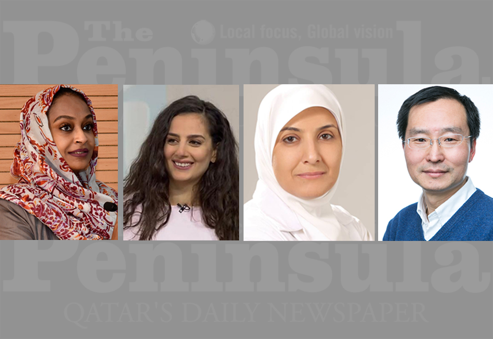 From Left: Dr. Tahra El Obeid, Head of Human Nutrition Department, College of Health Sciences; Dr. Grace Attieh, Teaching Assistant of Human Nutrition; Prof. Reema Tayyem, Professor of Human Nutrition; and Prof. Zumin Shi, Professor of Human Nutrition.