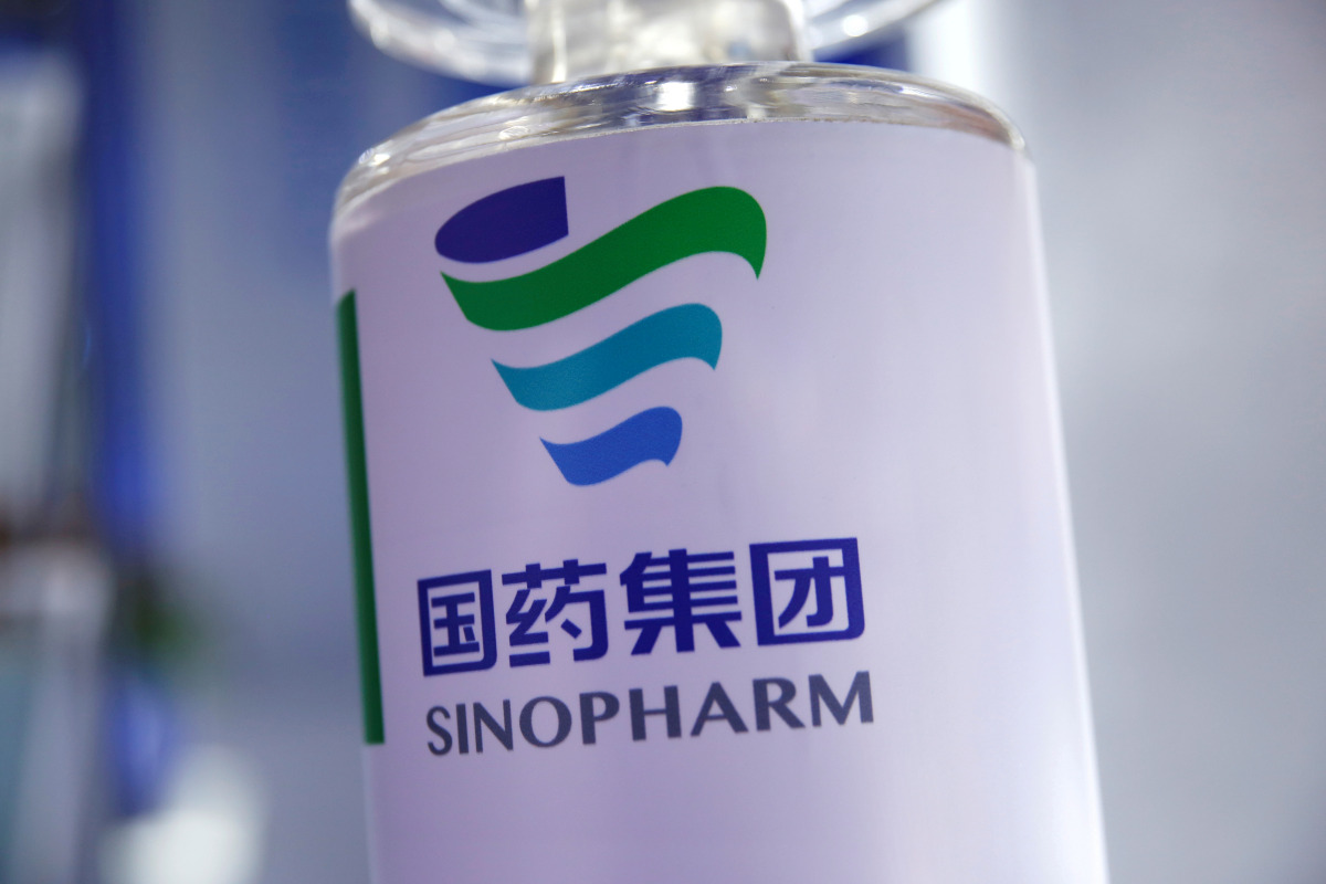 FILE PHOTO: Signage of Sinopharm is seen at the 2020 China International Fair for Trade in Services (CIFTIS), following the COVID-19 outbreak, in Beijing, China September 5, 2020. REUTERS/Tingshu Wang//File Photo
