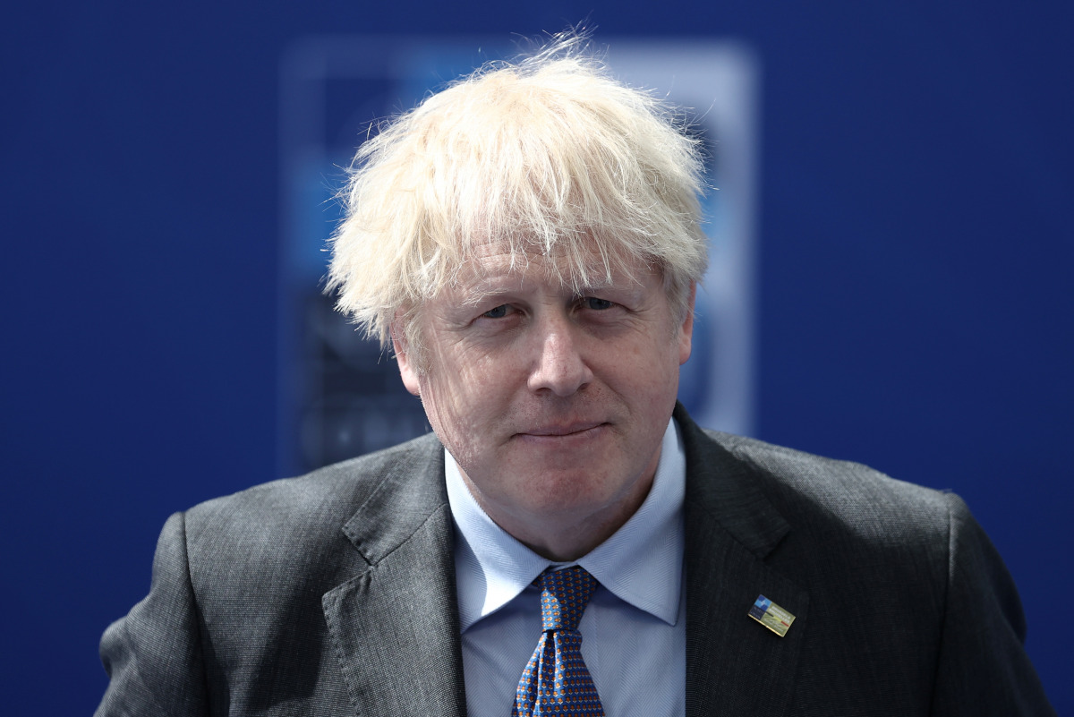 Britain's Prime Minister Boris Johnson arrives for the NATO summit at the Alliance's headquarters, in Brussels, Belgium, June 14, 2021. Kenzo Tribouillard/Pool via REUTERS
