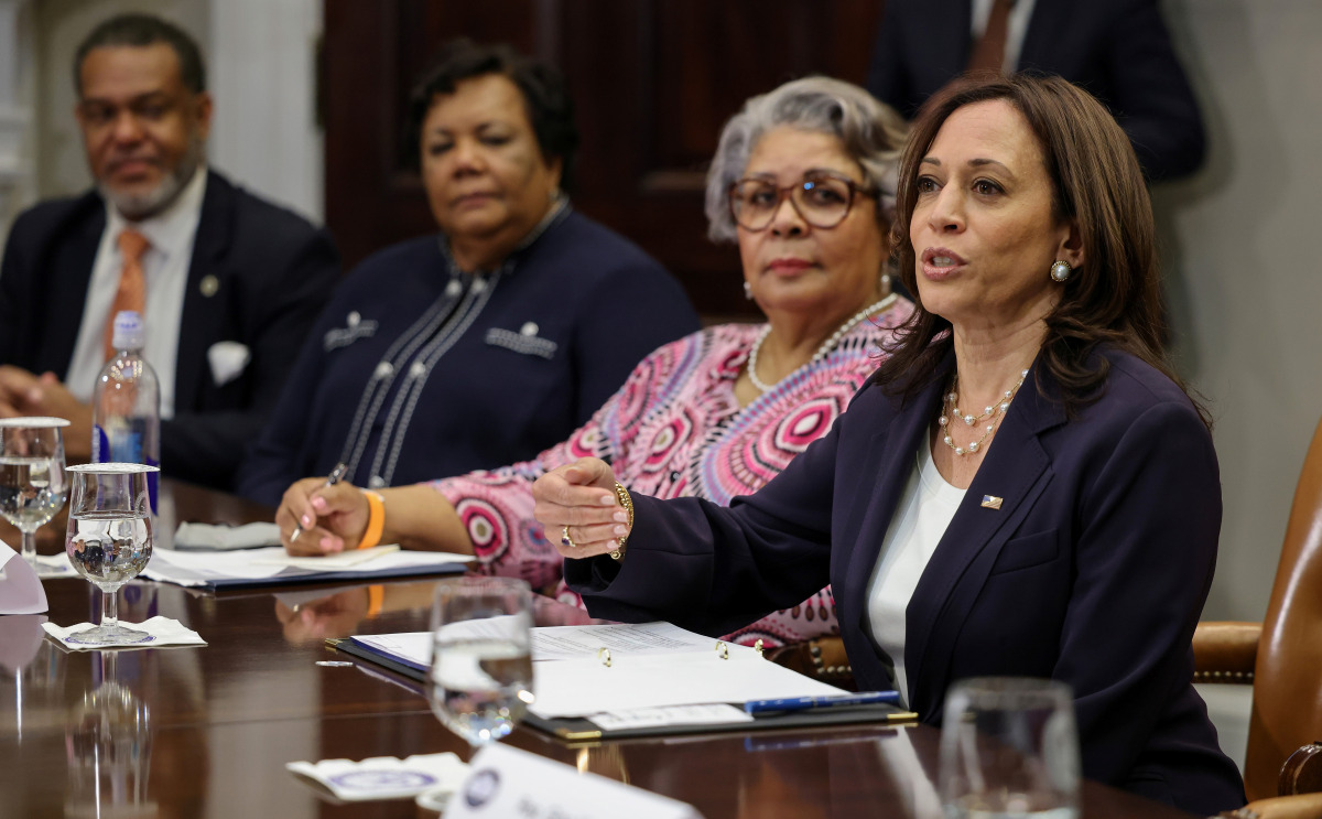U.S. Vice President Kamala Harris hosts members of Texas State Senate and Texas House of Representatives, who in May blocked passage of legislation that would have made it significantly harder for the people of Texas to vote, at the White House in Washing