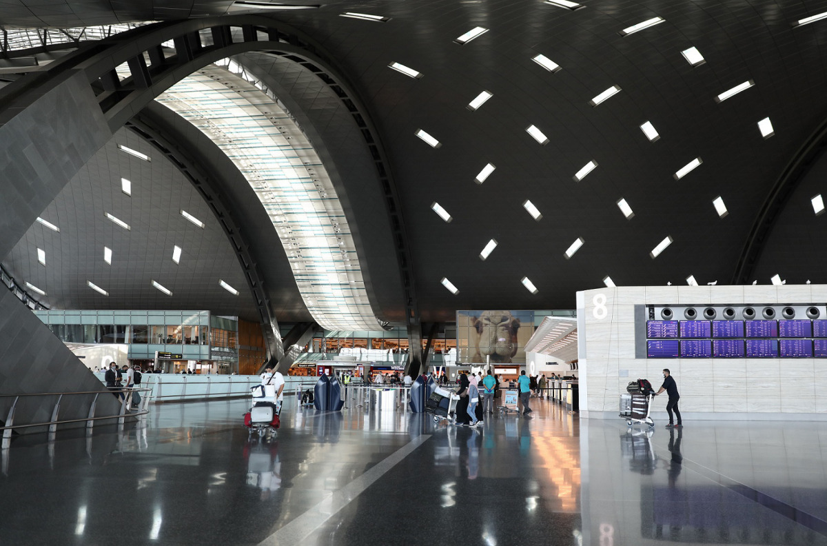 A view of Hamad International Airport departure hall.