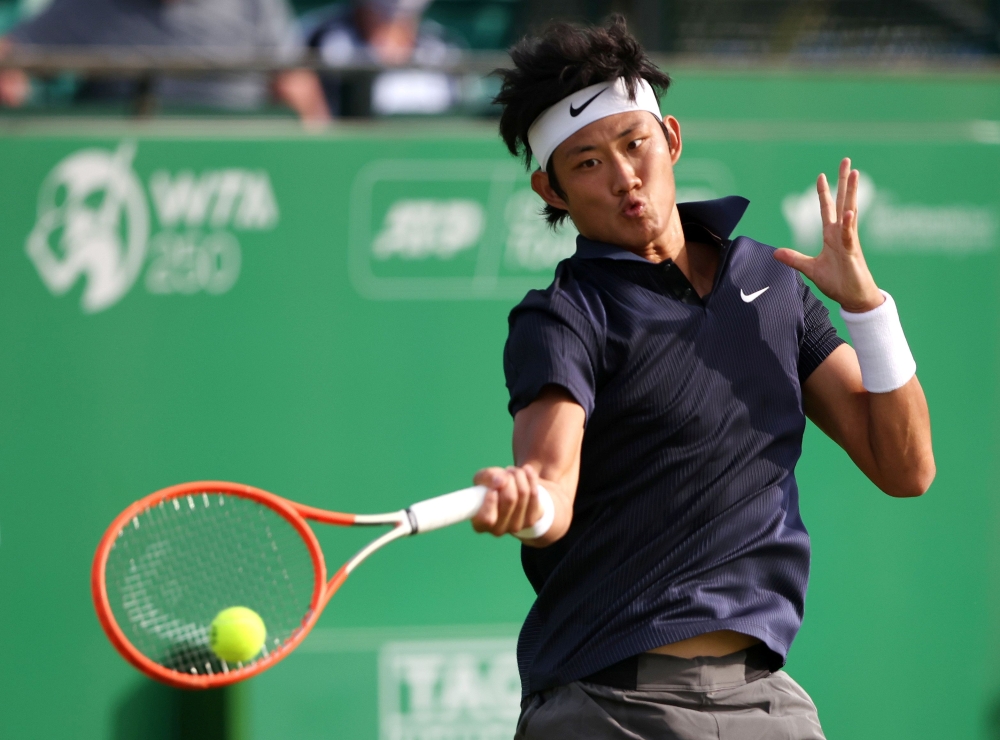 June 8, 2021 China's Zhizhen Zhang in action during his round of 32 match against Italy's Andreas Seppi Action Images via Reuters/Molly Darlington/File Photo