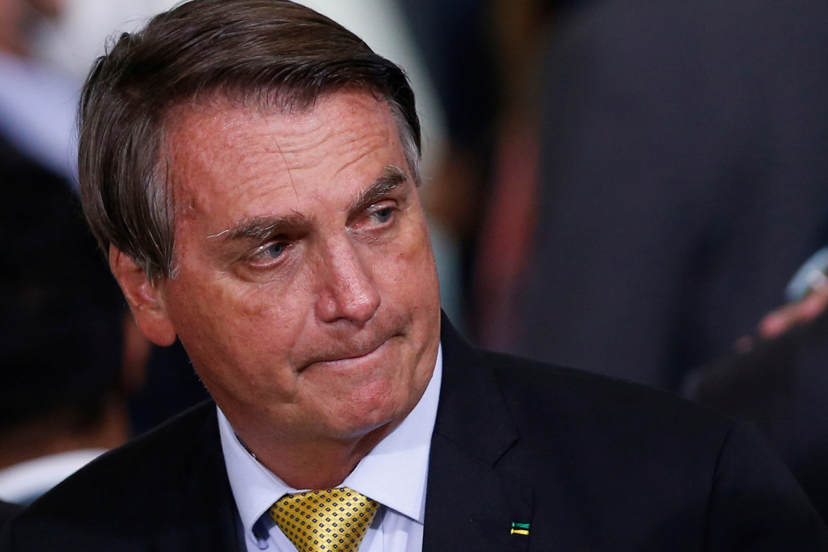 Brazil's President Jair Bolsonaro looks on during a ceremony at the Planalto Palace in Brasilia, Brazil, June 29, 2021. REUTERS/Adriano Machado
