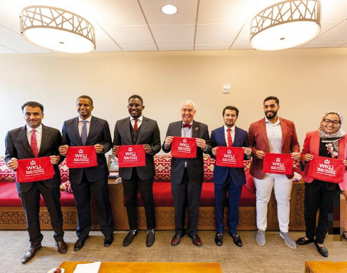 Officials from the QatarDebate Centre and Western Kentucky University during the opening of QatarDebate Council.