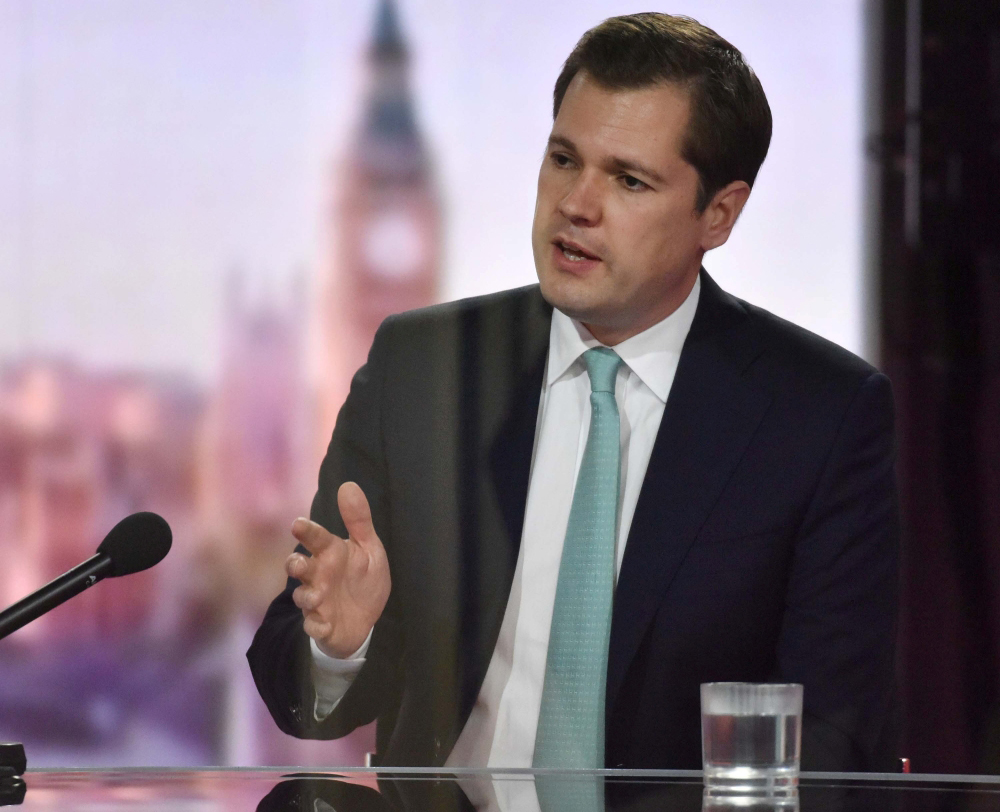 Britain's Housing Secretary Robert Jenrick appears on the BBC TV's The Andrew Marr Show in London, Britain July 4, 2021. Jeff Overs/BBC/Handout via REUTERS