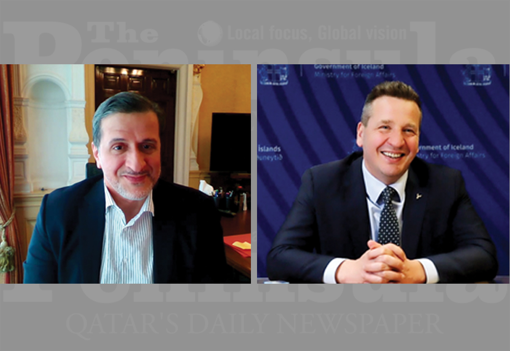 From left: H E Yousef bin Ali Al Khater and H E Gudlaugur Thordarson