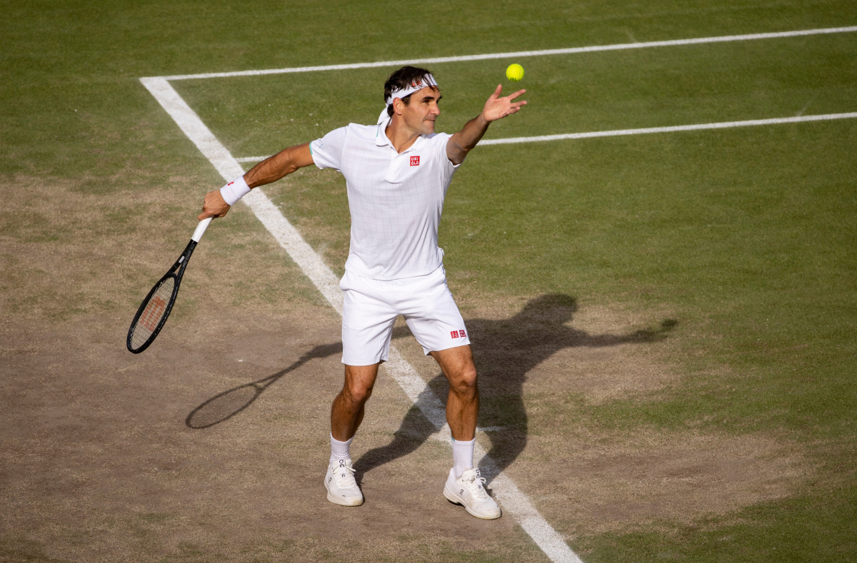 Tennis - Wimbledon - All England Lawn Tennis and Croquet Club, London, Britain - July 7, 2021 Switzerland's Roger Federer in action during his quarter final match against Poland's Hubert Hurkacz Pool via REUTERS/David Gray
