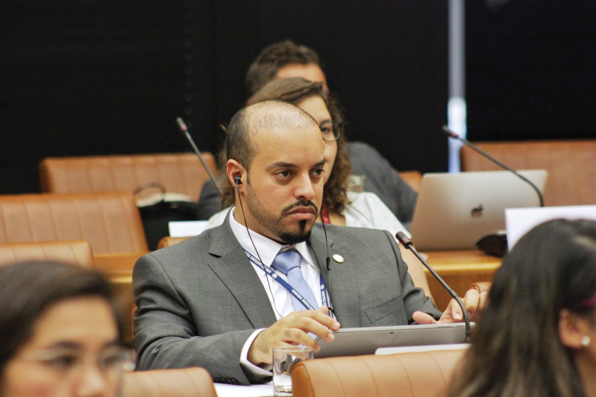 Director of Legal Affairs at the Ministry of Commerce and Industry Hilal bin Mohammed Al Khulaifi attending a UNCITRAL meeting.