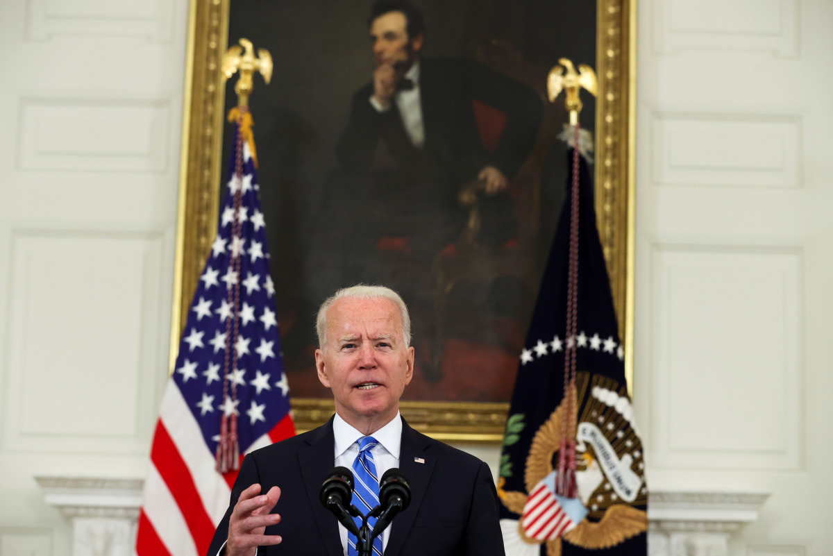 U.S. President Joe Biden delivers remarks on the economy from the White House in Washington, U.S. July 19, 2021. REUTERS/Jonathan Ernst
