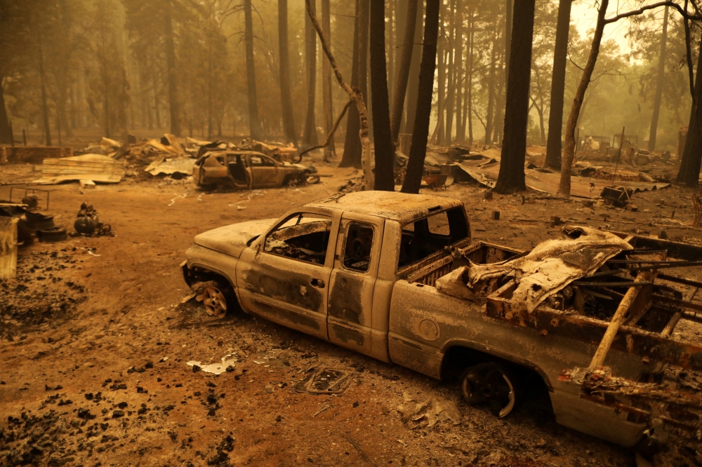 A general view of burnt cars as the Dixie Fire continues in Indian Falls, California, U.S., July 26, 2021. REUTERS/David Swanson
