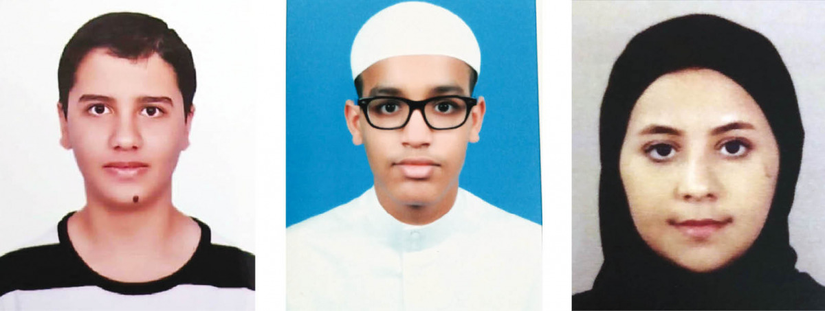 From left: Mohammed Hussein El Rafidi, Ahmed Eyde and Noor Nahar Al Naimi