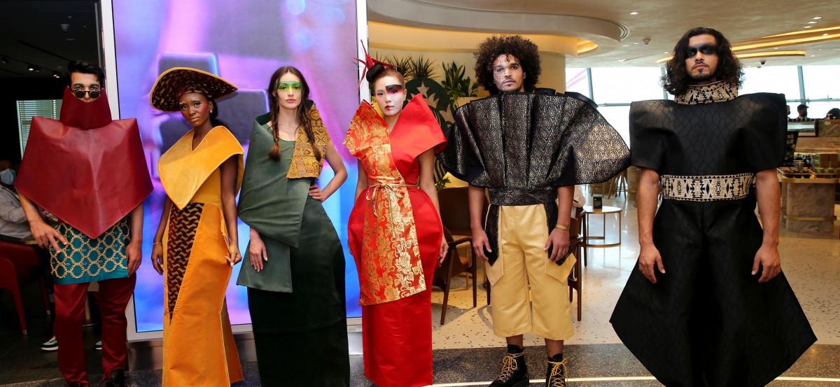 Models at Viale di Lusso, a new premium fashion avenue, at Hamad International Airport.