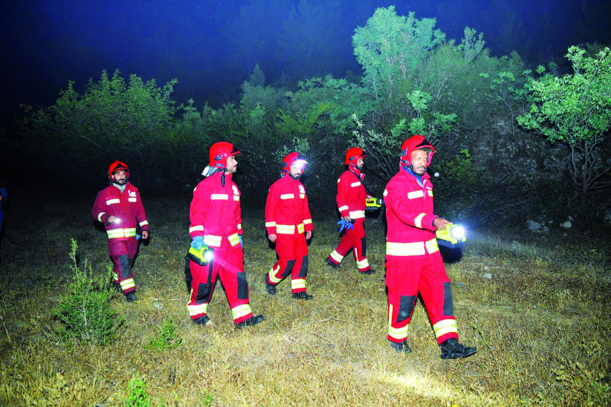 Members of Qatar International Search and Rescue Group during the operations in Antalya, Turkey.