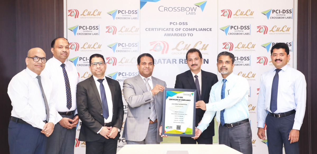 Director of Lulu Group International Dr. Mohamed Althaf receiving the PCI-DSS Certification during a virtual awarding ceremony held last week.