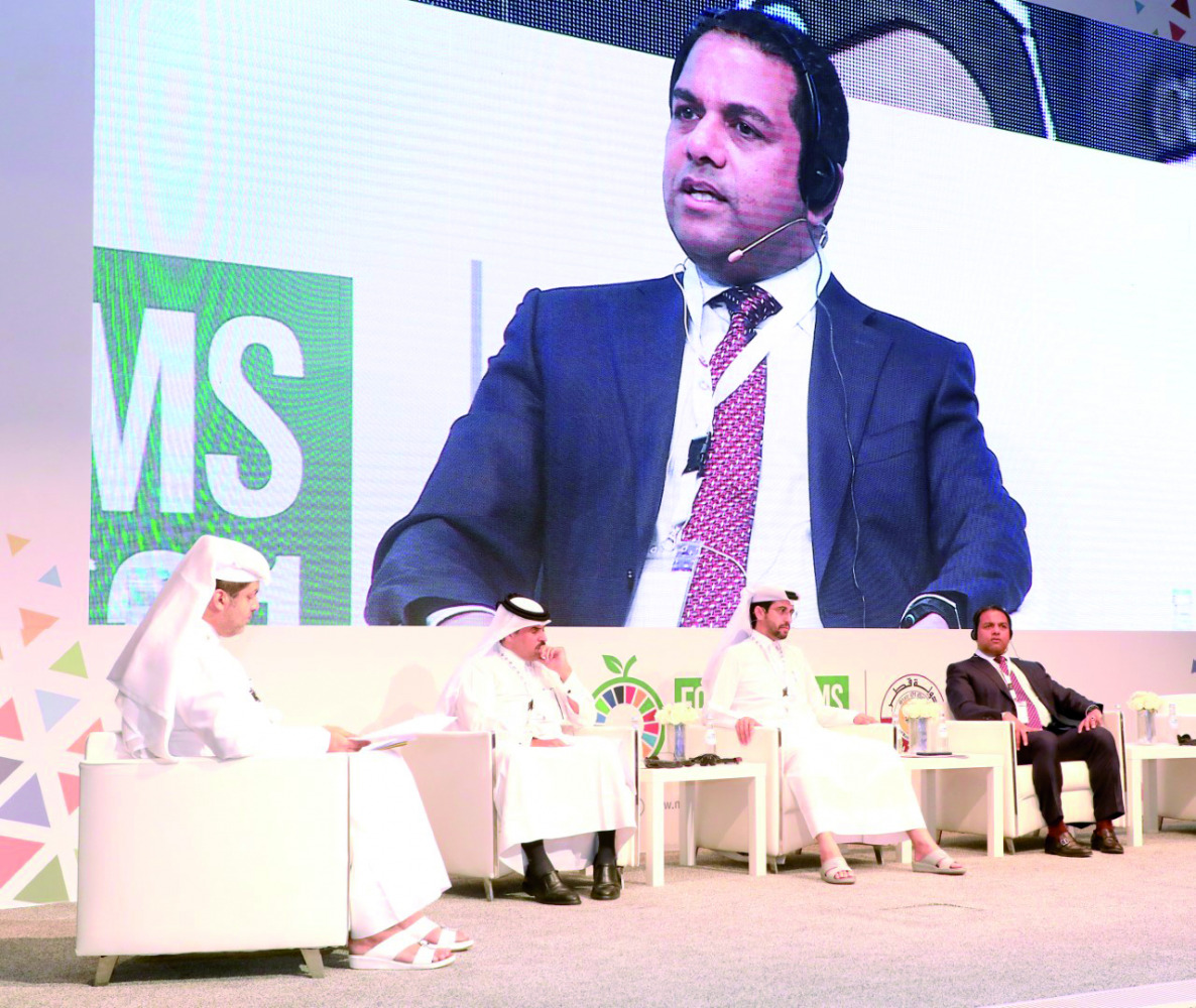 Director of Lulu Group International Dr. Mohamed Althaf during a session on Food Systems National Dialogue organised by the Ministry of Municipality and Environment yesterday.