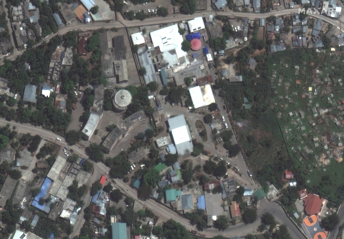 A satellite image shows the Saint Antoine Hospital in Jeremie, after a 7.2 magnitude earthquake struck Haiti, August 15, 2021. SATELLITE IMAGE 2021 MAXAR TECHNOLOGIES/Handout via REUTERS 