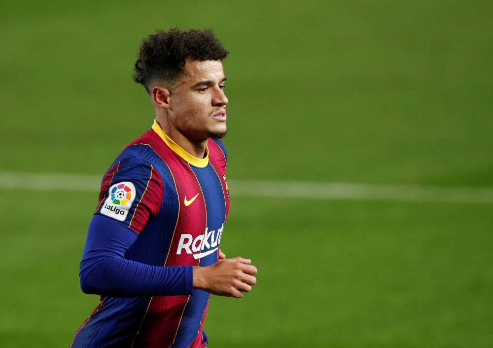 December 13, 2020 FC Barcelona's Philippe Coutinho during the match REUTERS/Albert Gea/File Photo