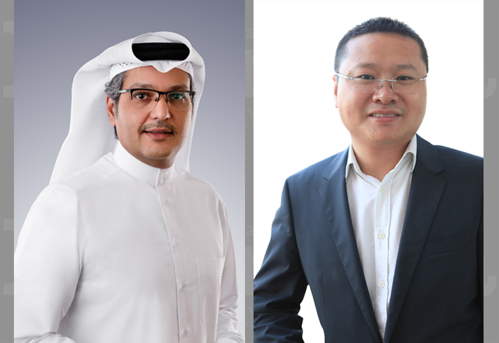 From left: President of CRA, Mohammed Ali Al Mannai and Huawei Gulf North CEO, Zhao Liang