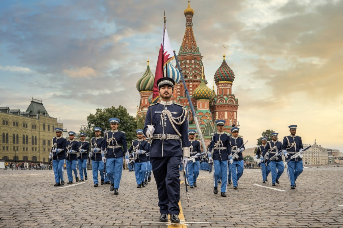 Qatar Police Band takes part in International Military Music Festival, in Moscow.