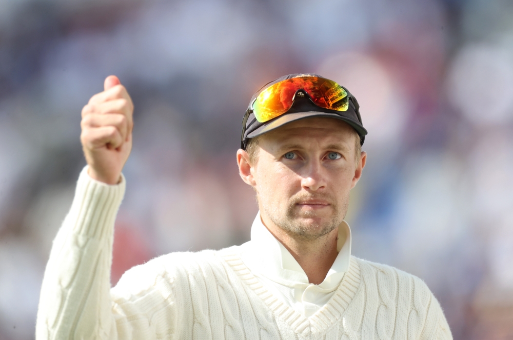 August 28, 2021 England's Joe Root celebrates after winning the match Action Images via Reuters/Carl Recine