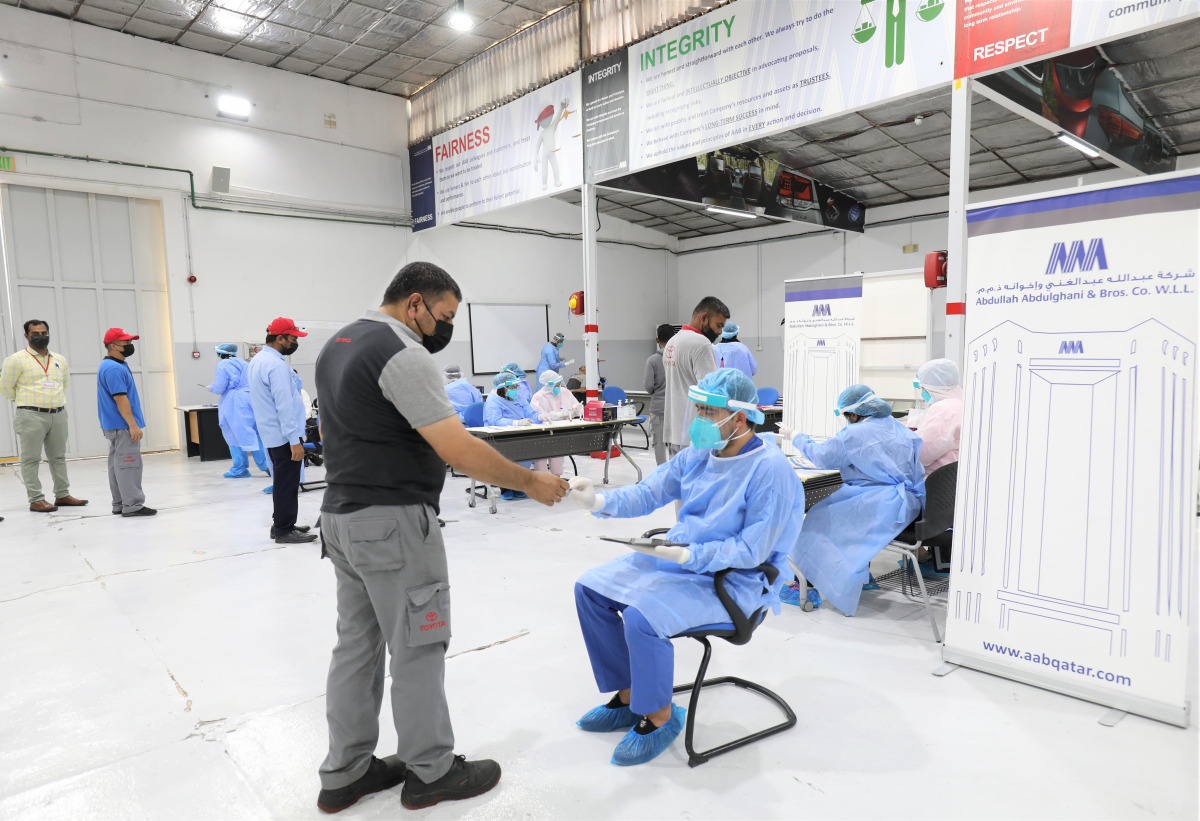 AAB employees  undergoing COVID-19 tests to ensure health and safety. 