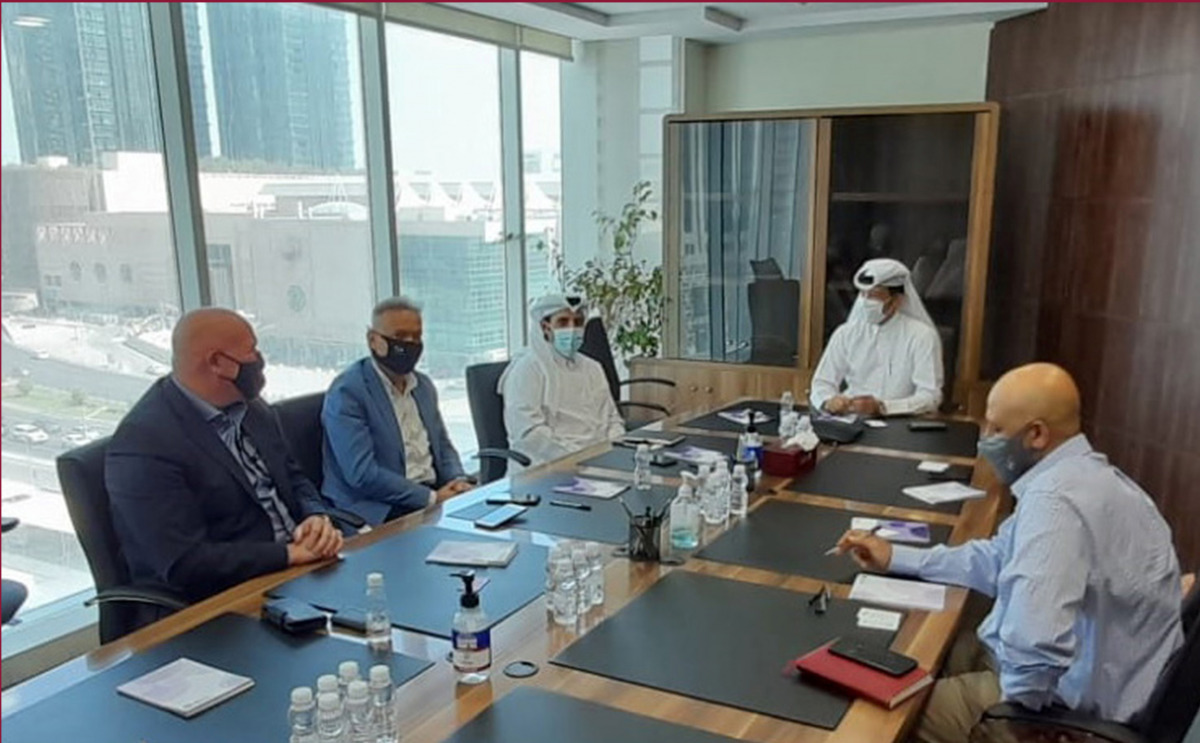 Assistant Undersecretary of Maritime Transport Affairs at MoTC Dr. Saleh bin Fetais Al Marri meeting a delegation from the International Transport Workers’ Federation, in Doha.
