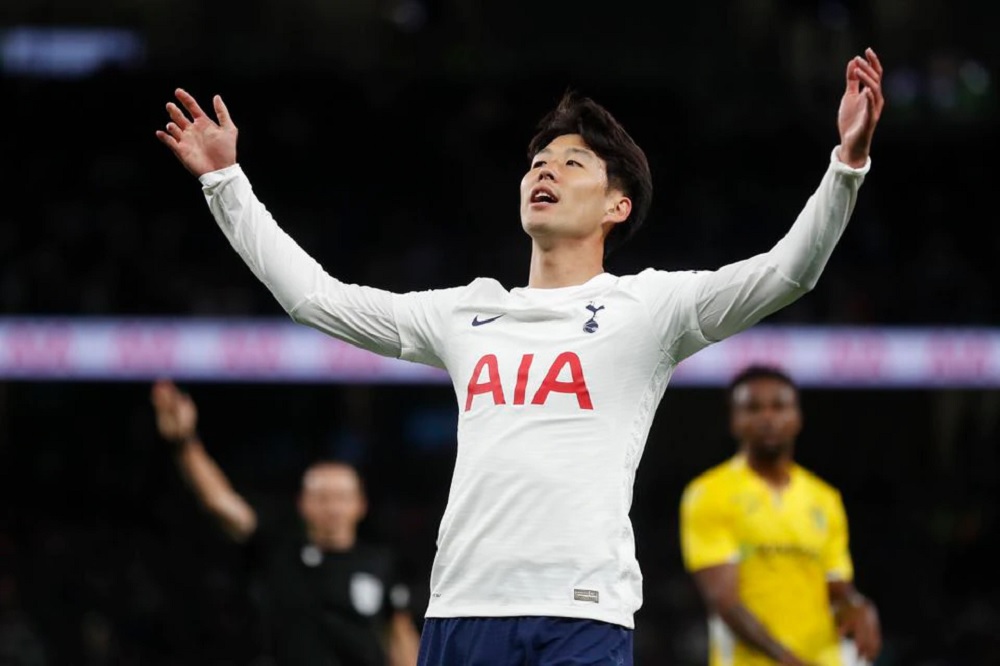 August 26, 2021 Tottenham Hotspur's Son Heung-min reacts Action Images via Reuters/Matthew Childs