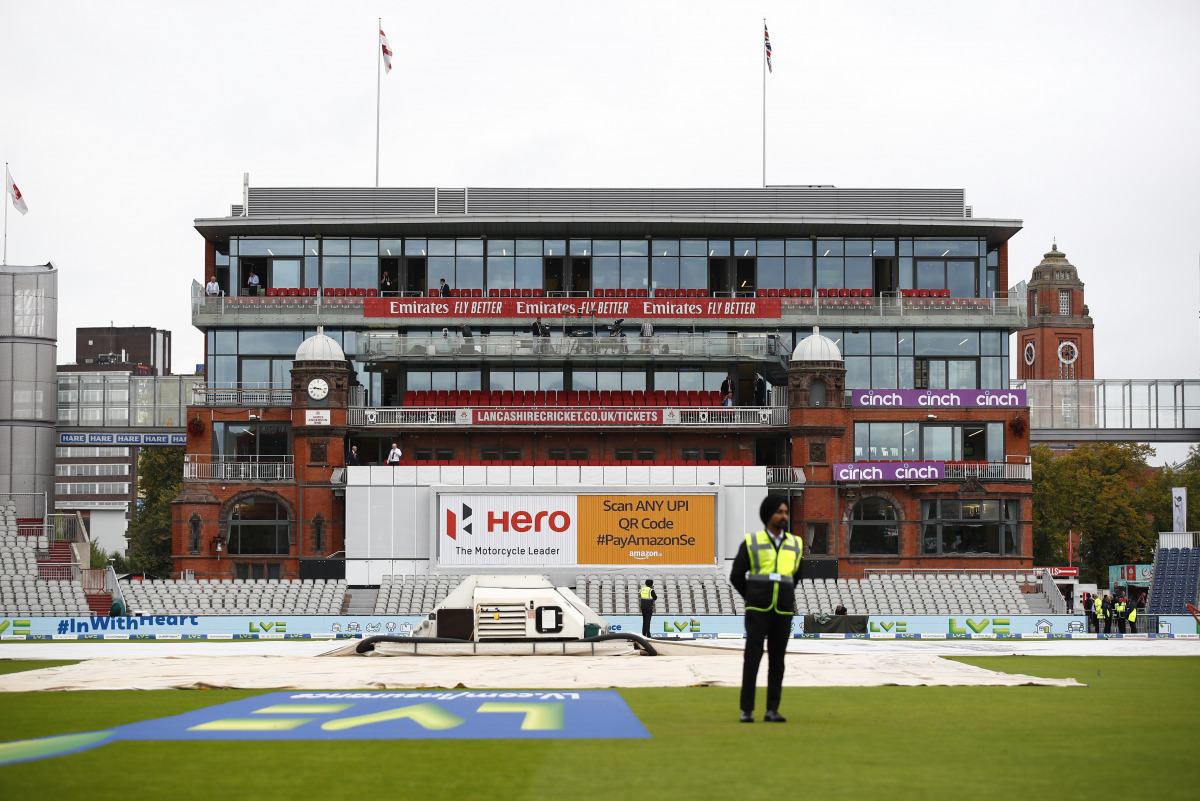 General view after the match was cancelled due to members of the India staff contracting COVID-19 Action Images via Reuters/Jason Cairnduff
