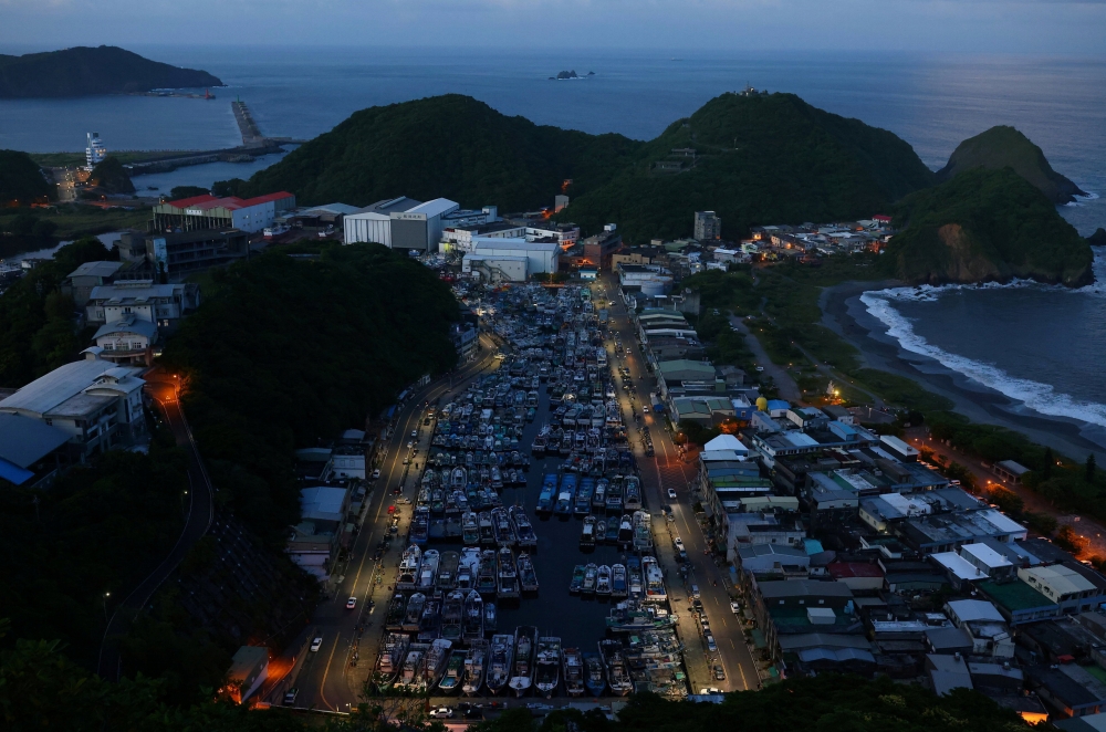 Fishing boats are seen at the harbour as Typhoon Chanthu expects to bring winds and rain over the weekend in Yilan, Taiwan, September 10, 2021. Reuters/Ann Wang