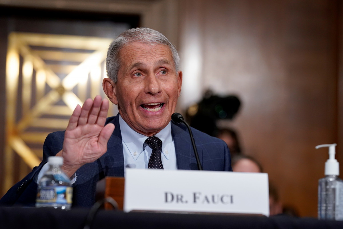 FILE PHOTO: Top infectious disease expert Dr. Anthony Fauci responds to accusations by Sen. Rand Paul (R-KY) as he testifies before the Senate Health, Education, Labor, and Pensions Committee on Capitol hill in Washington, D.C., U.S., July 20, 2021. J. Sc