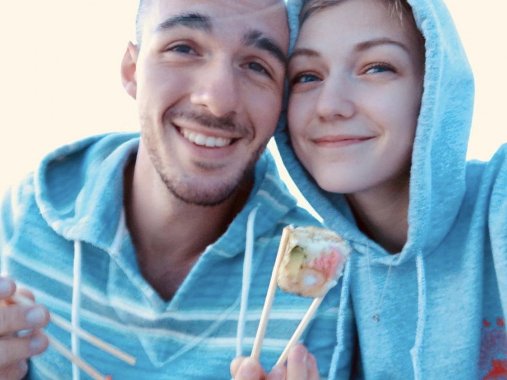 Gabrielle Petito, 22, who was reported missing on Sept. 11, 2021 after traveling with her boyfriend around the country in a van and never returned home, poses for a photo with Brian Laundrie in this undated handout photo. North Port/Florida Police/Handout