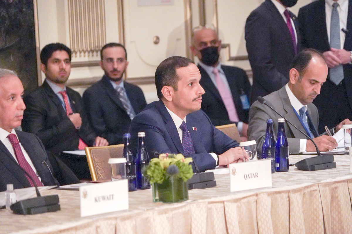 Deputy Prime Minister and Minister of Foreign Affairs H E Sheikh Mohammed bin Abdulrahman Al Thani participating in the GCC-US foreign ministers meeting, in New York.  

