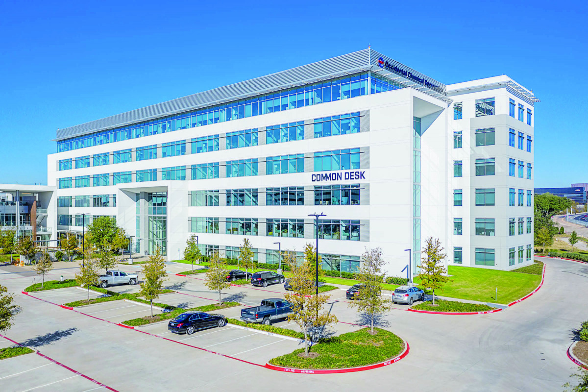 A view of Fourteen555 building in Texas, US.