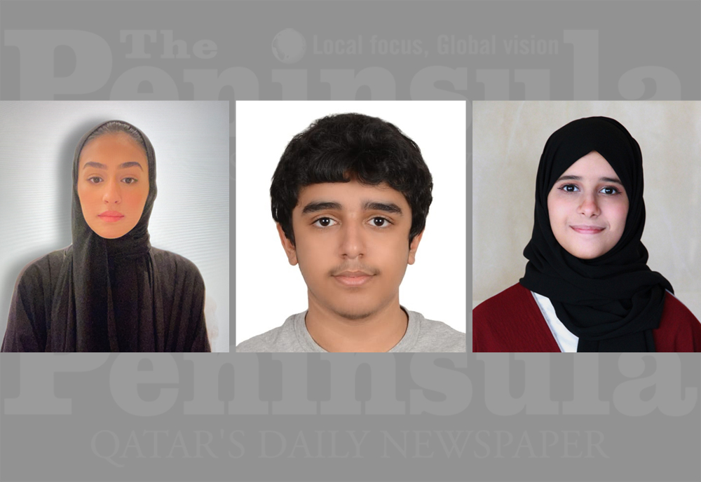 FROM LEFT: Noora Al Muftah, Khalid Al Nabti and Sara Sultan Almaadeed