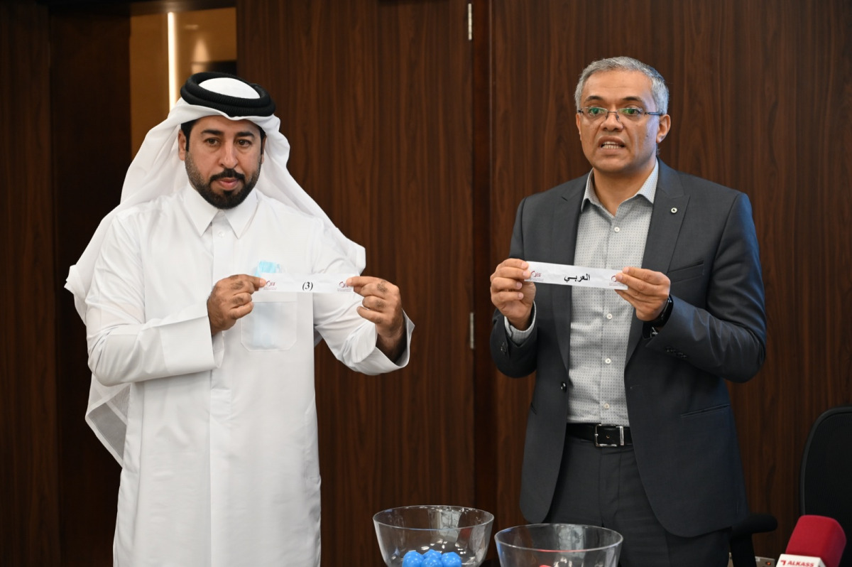 Officials picking teams during the draw ceremony of the Qatar Cup at the Qatar Basketball Federation’s (QBF) headquarters in Al Gharafa, yesterday. The 2021-22 domestic basketball season will begin with the Qatar Cup at the Al Gharafa Indoor Hall on Octob